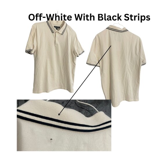4 Medium Men's Polo Banana Republic Shirts In Off-White, Blue, White and Pattern - Picture 2 of 13